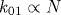 k_{01}\propto N