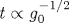 t\propto g_0^{-1/2}