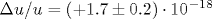 \Delta 
u /
u = (+1.7 \pm 0.2)\cdot 10^{-18}