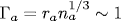 \Gamma_a=r_an_a^{1/3}\sim 1